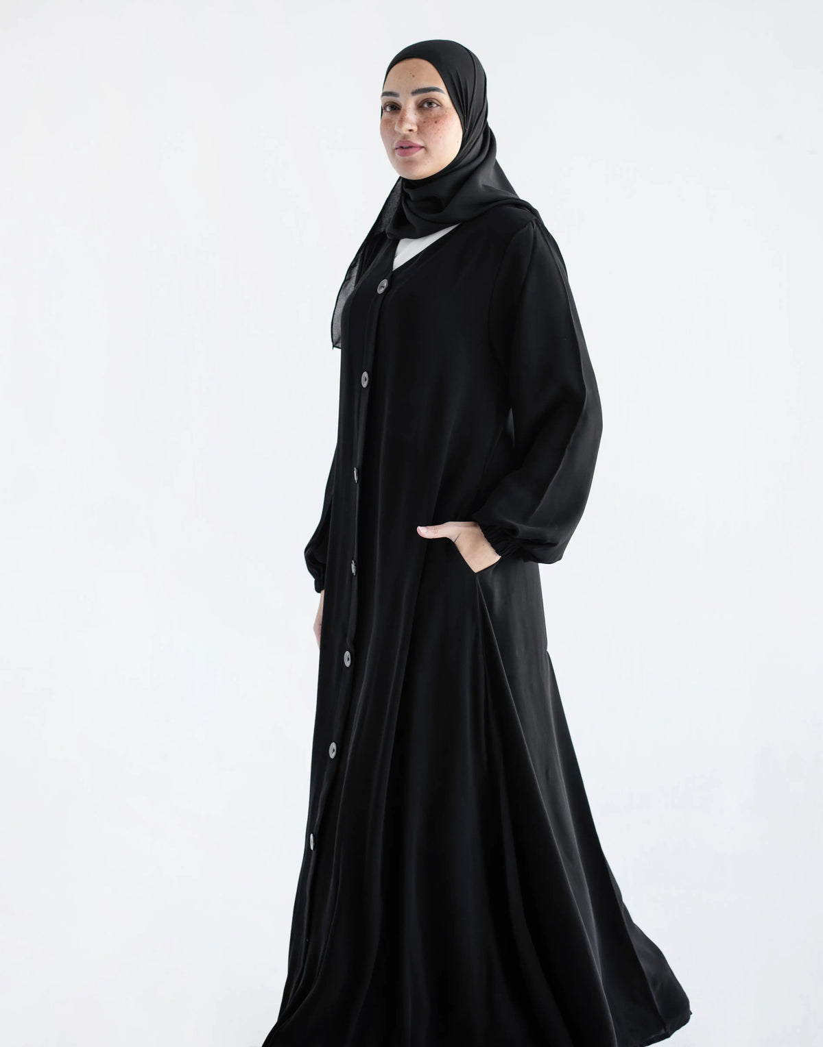 V neck Abaya