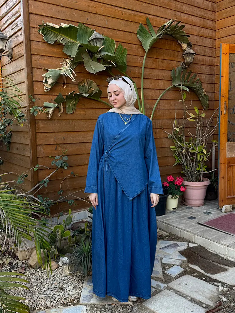 Wrapped Denim Dress