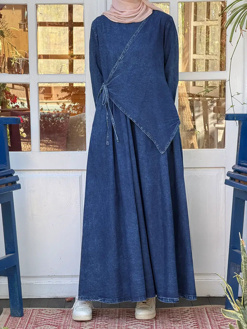 Wrapped Denim Dress