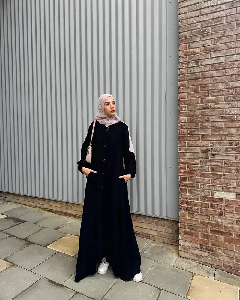 V neck Abaya