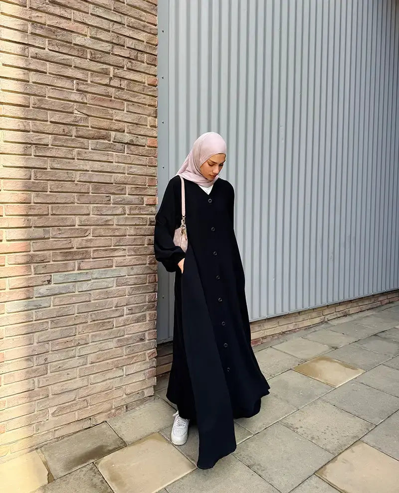 V neck Abaya