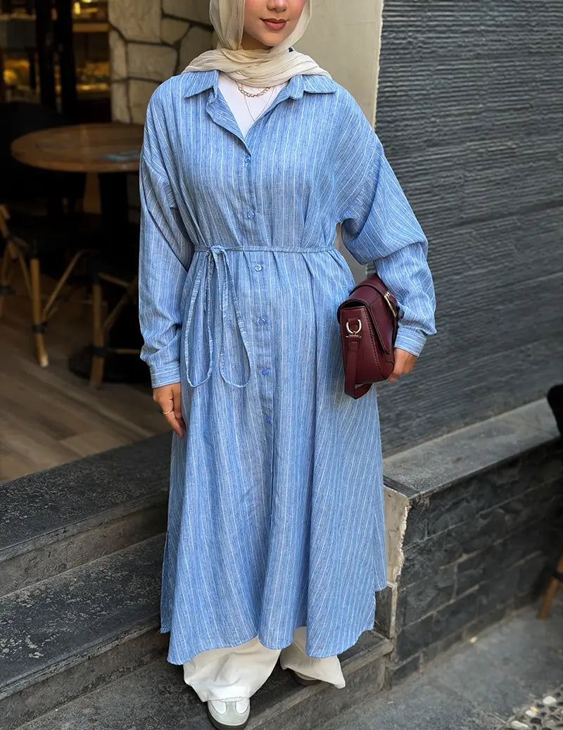 Stripped linen shirt