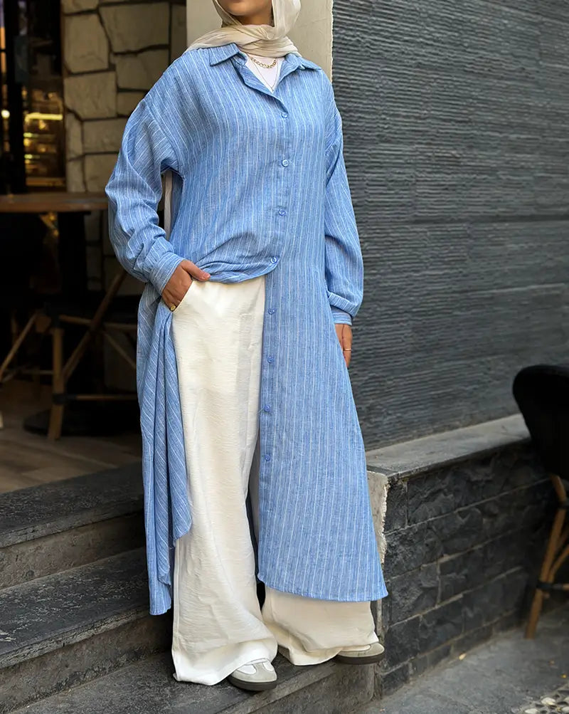 Stripped linen shirt