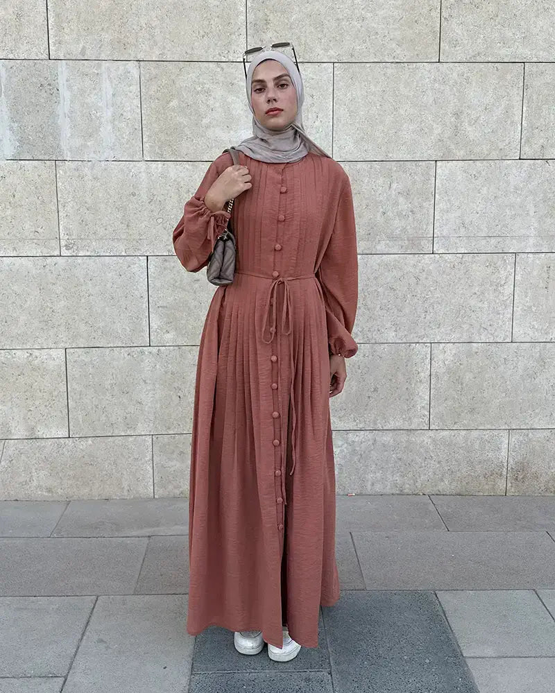 Timeless Buttoned Linen Dress