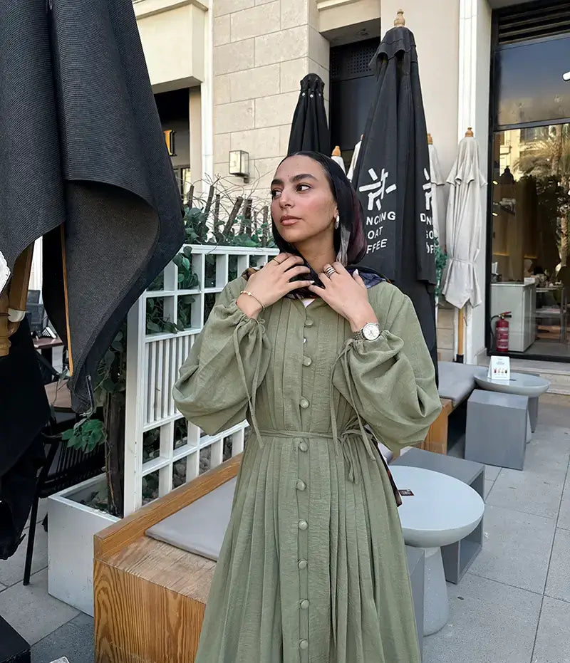 Timeless Buttoned Linen Dress