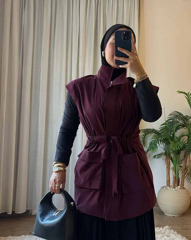 Sleeveless Gabardine Vest