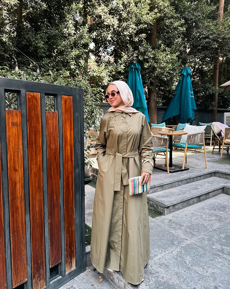 Poplin shirt dress