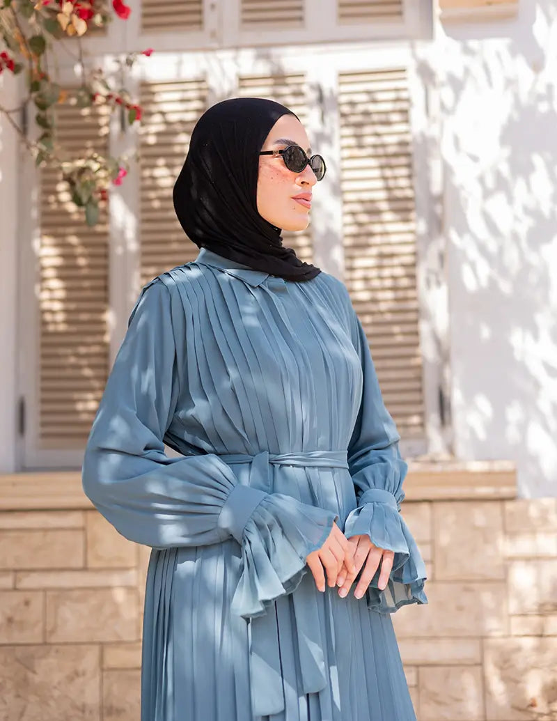 Pleated Chiffon Dress