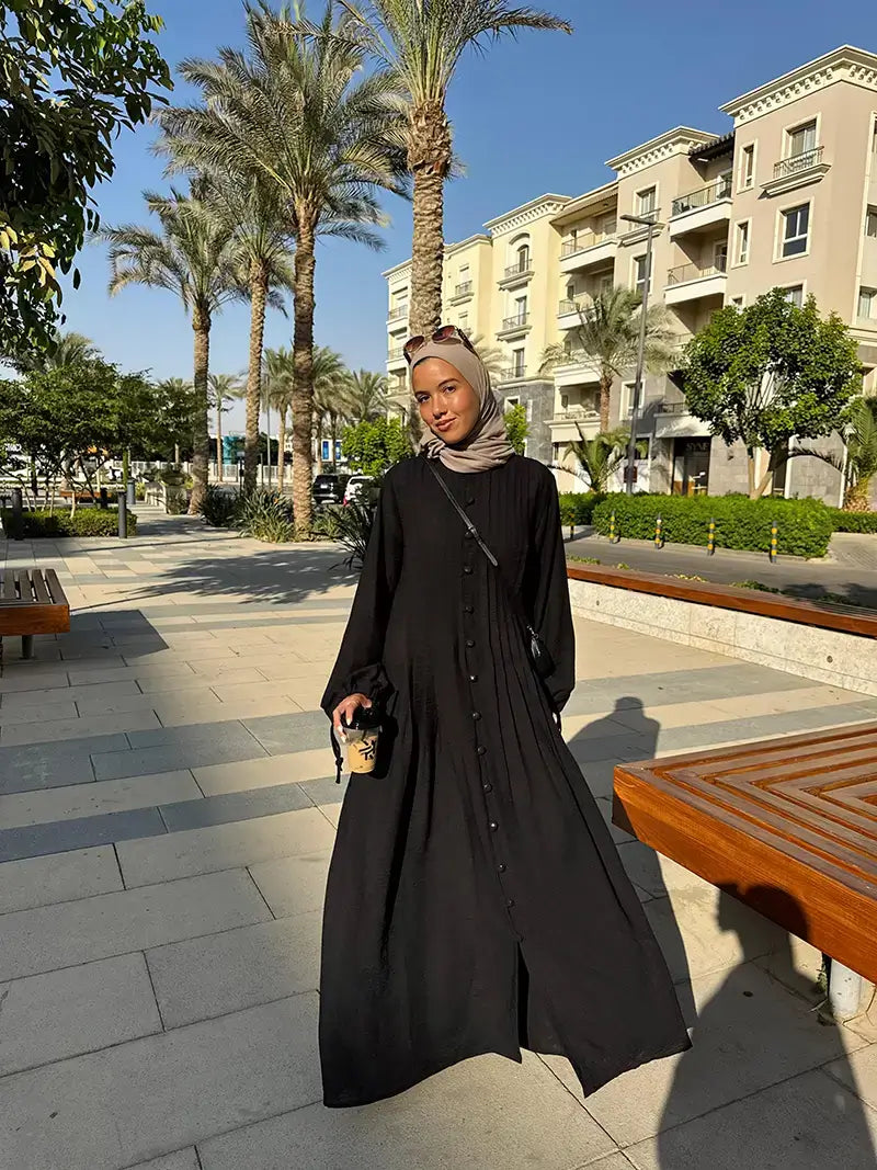 Timeless Buttoned Linen Dress