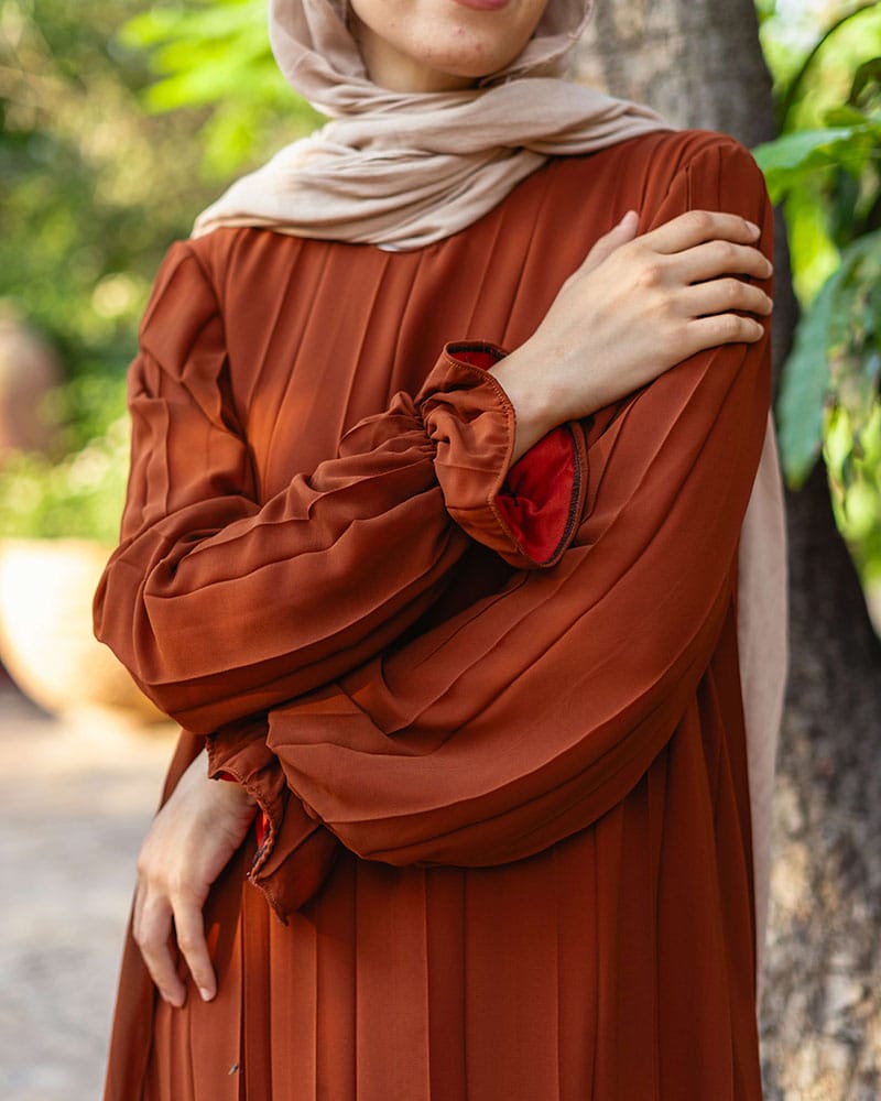 Pleated chiffon dress