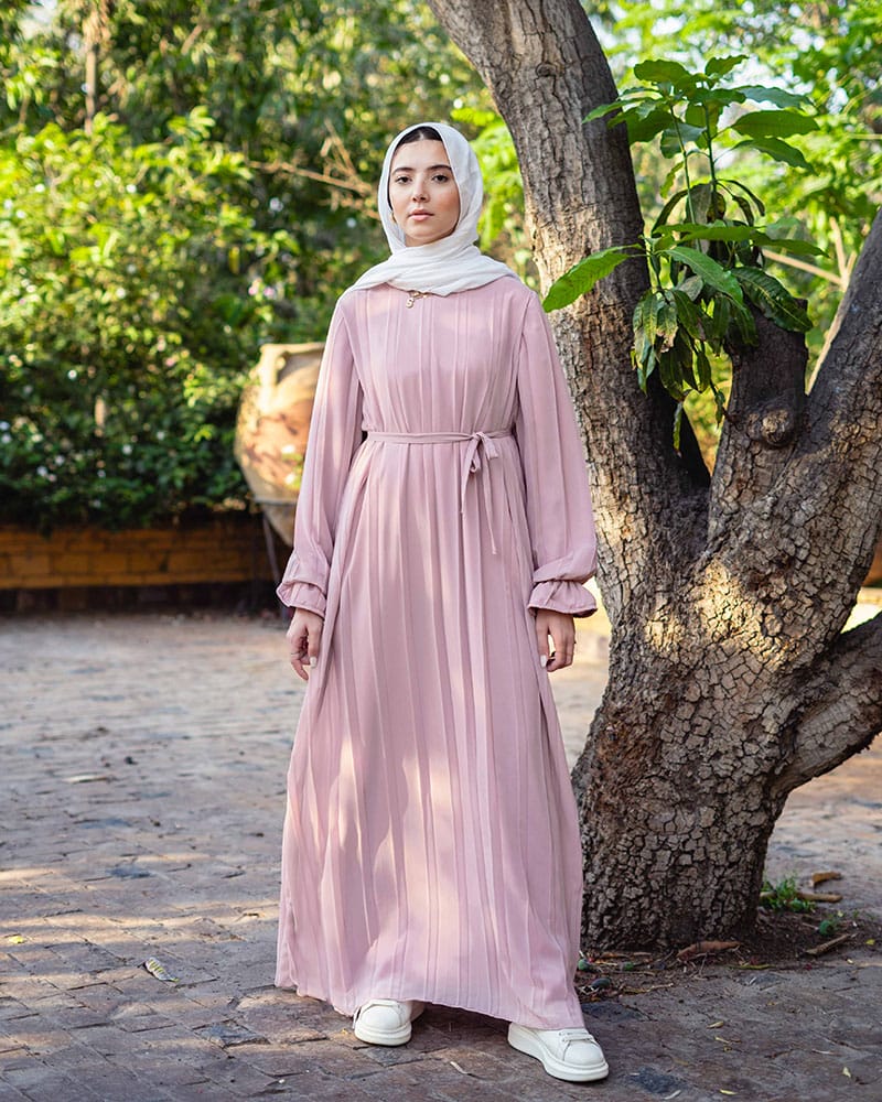 Pleated chiffon dress