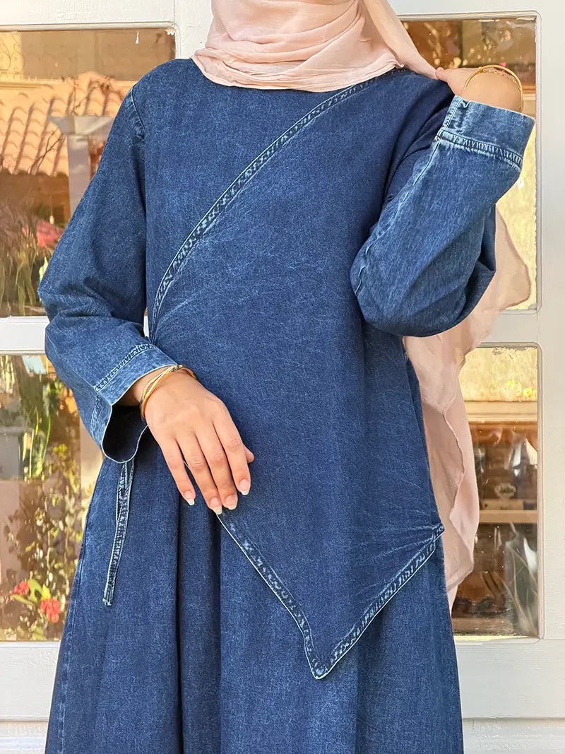Wrapped Denim Dress