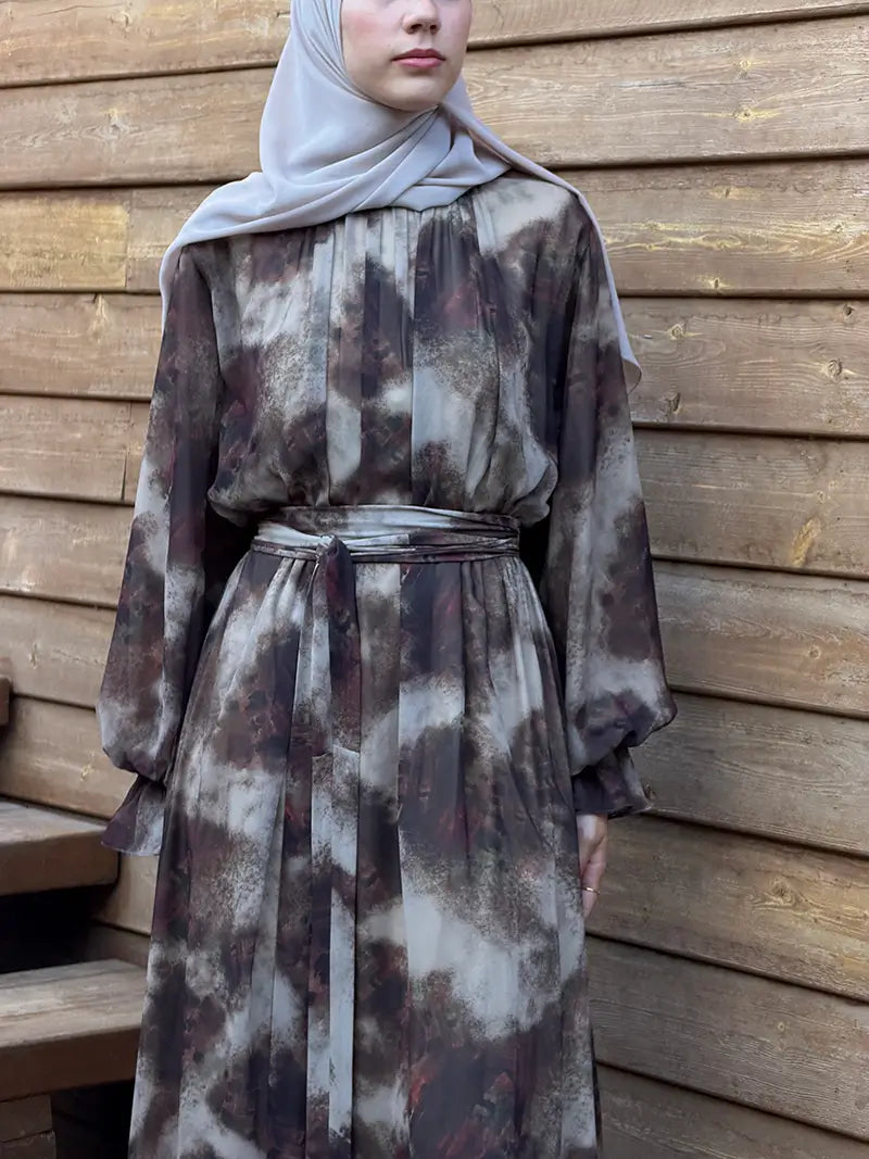 Printed Chiffon Dress
