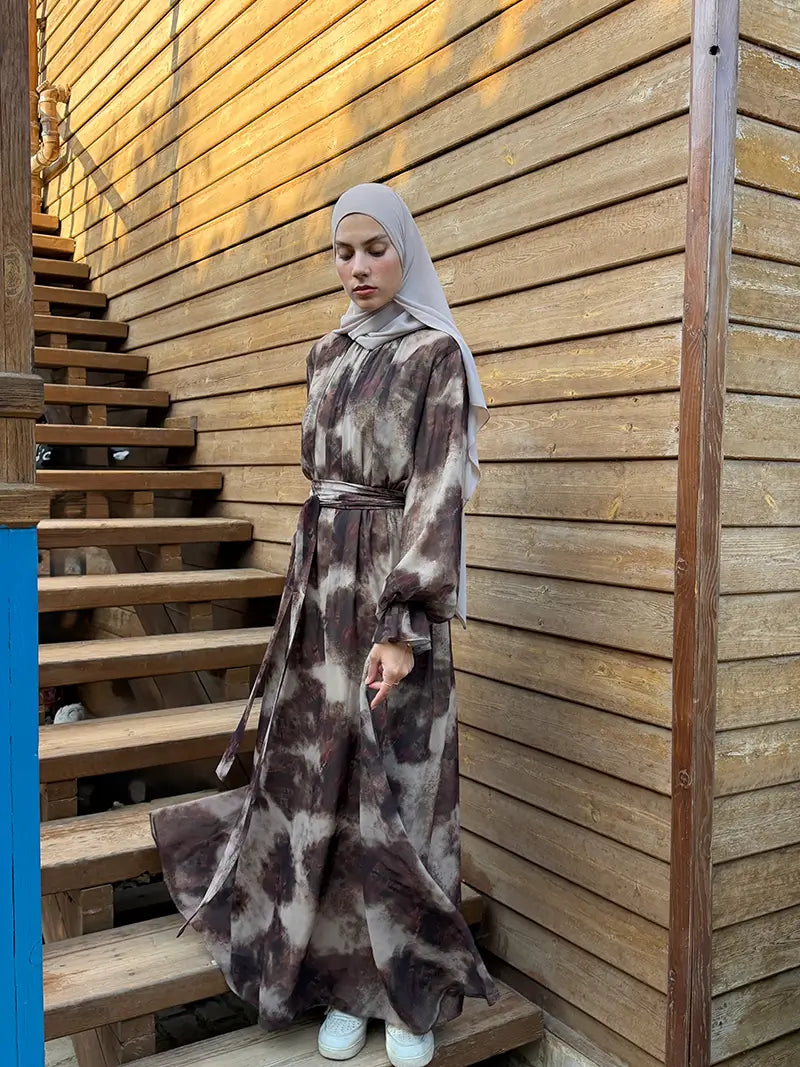 Printed Chiffon Dress