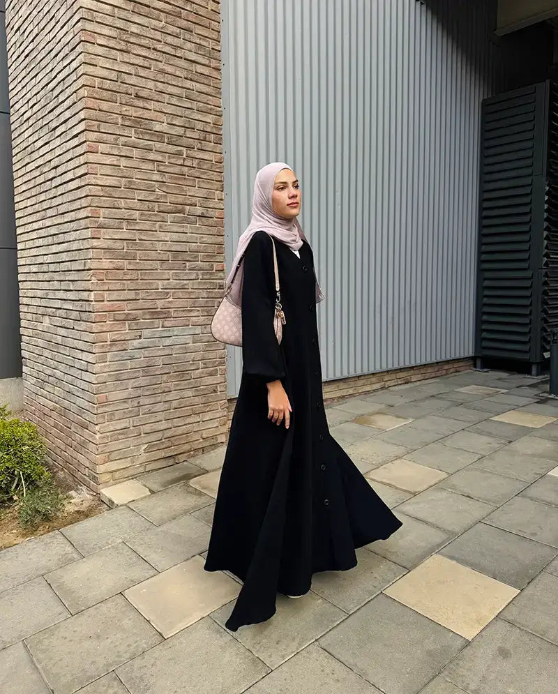 V neck Abaya