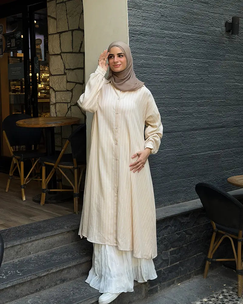 Stripped linen shirt