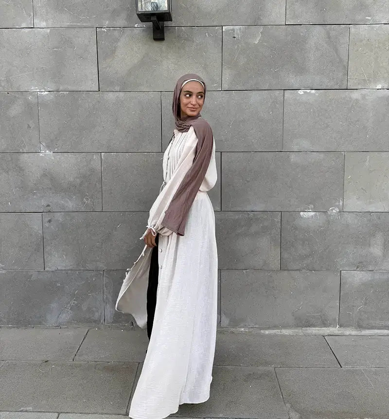 Timeless Buttoned Linen Dress