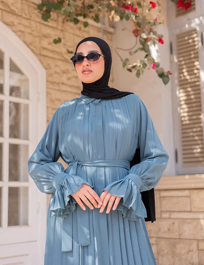 Pleated Chiffon Dress