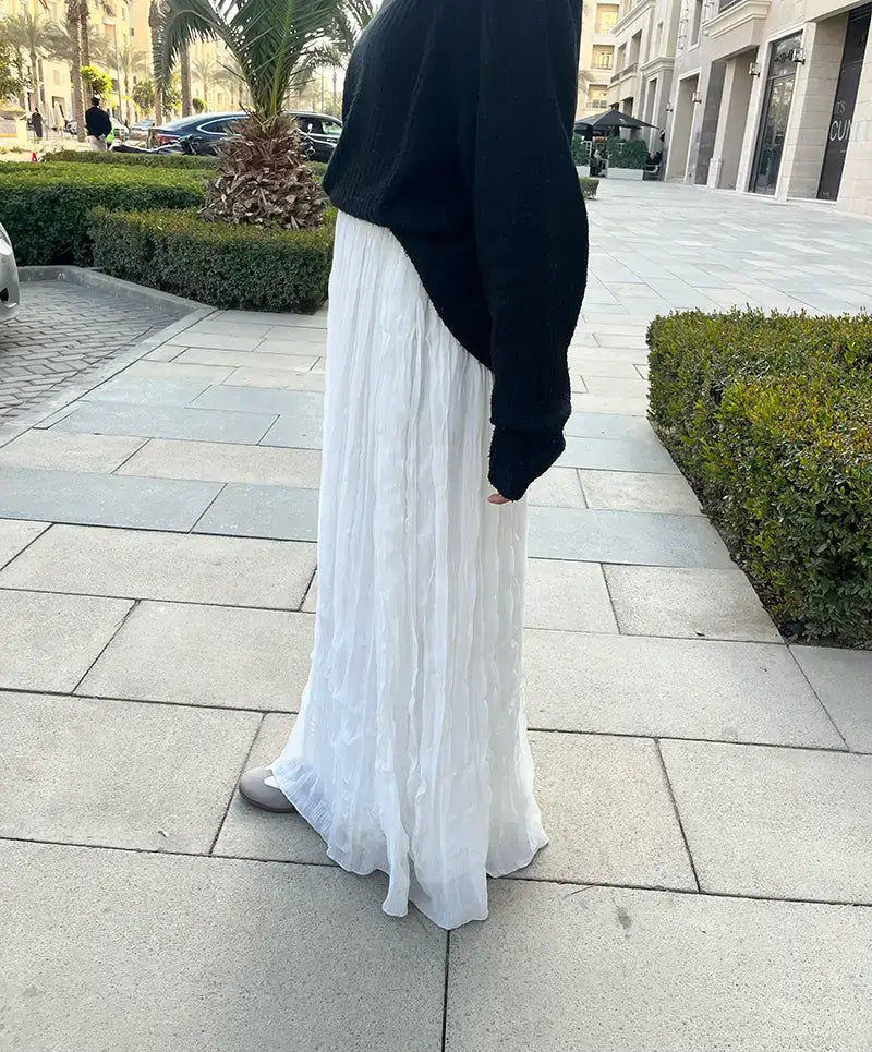 Pleated Crush Skirt