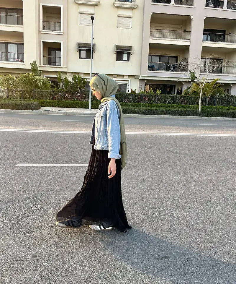 Pleated Crush Skirt