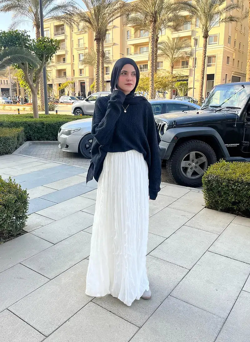 Pleated Crush Skirt