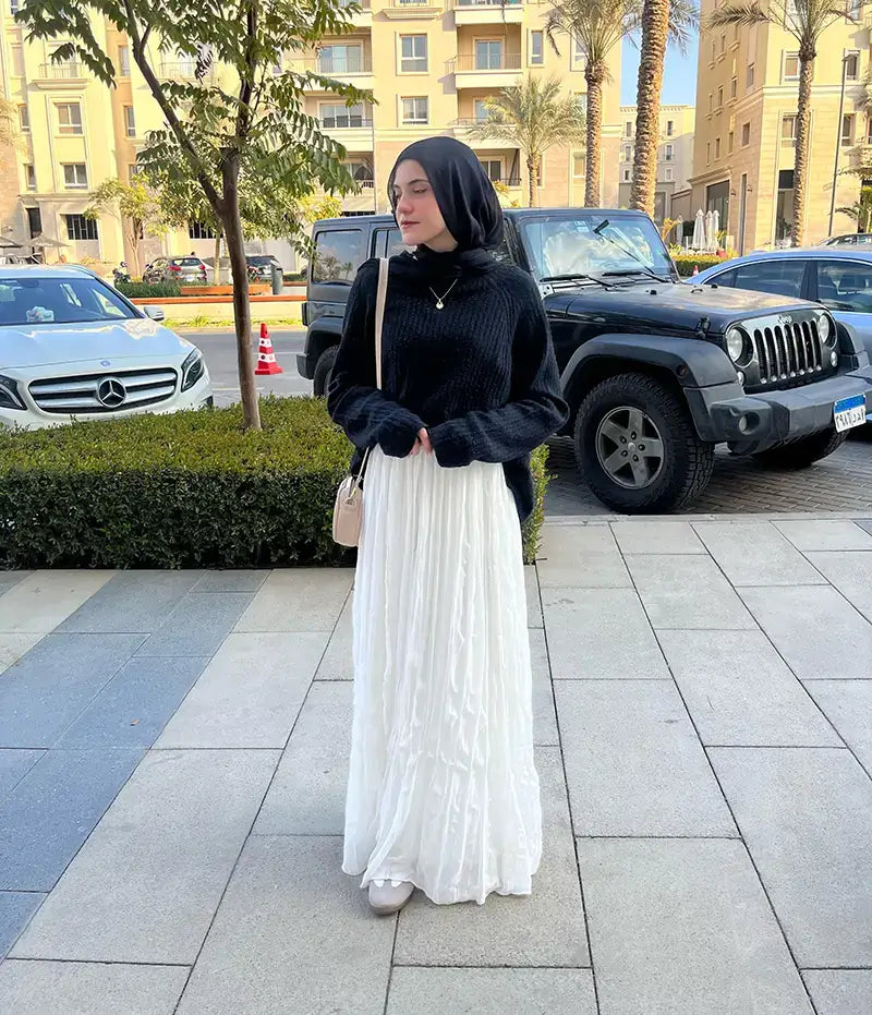 Pleated Crush Skirt