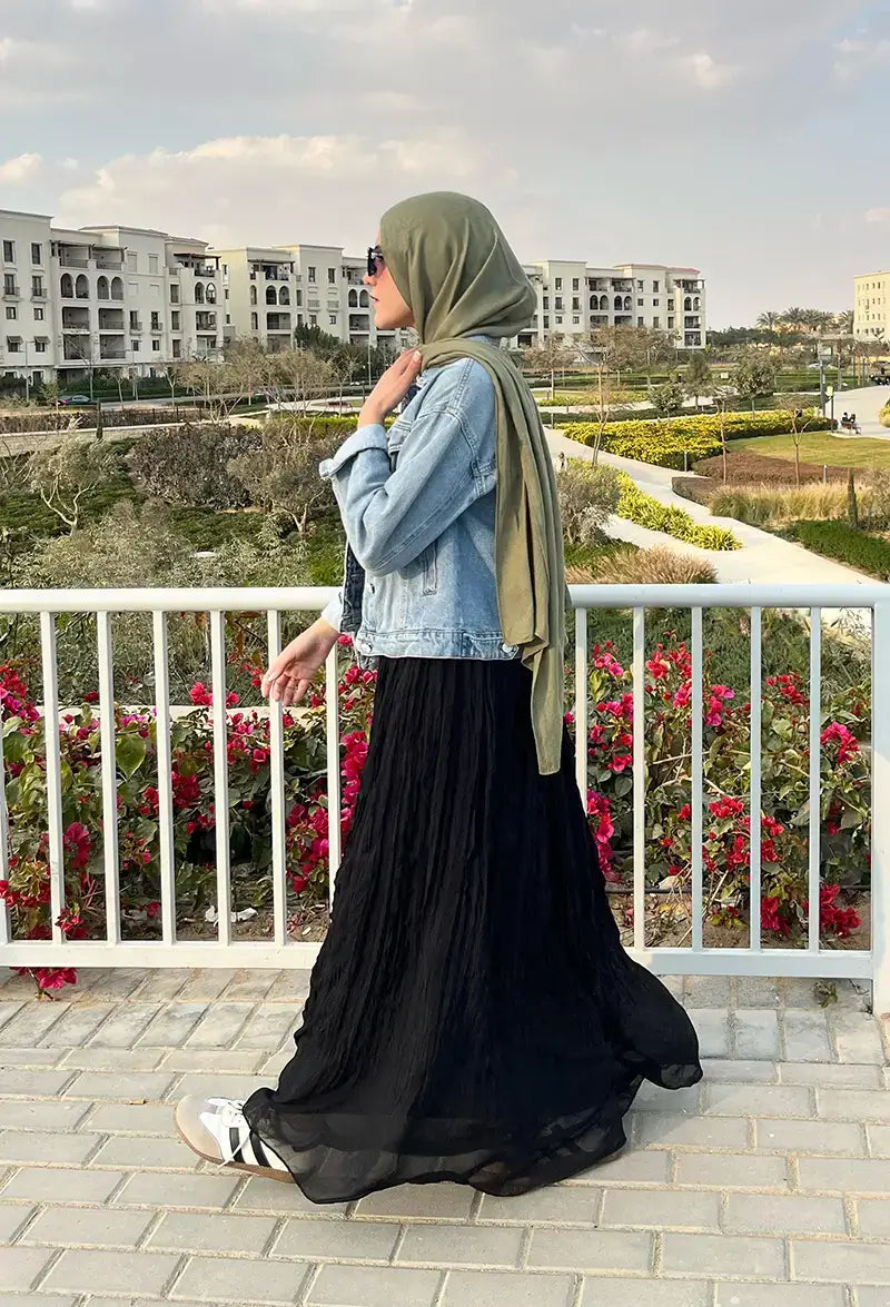 Pleated Crush Skirt