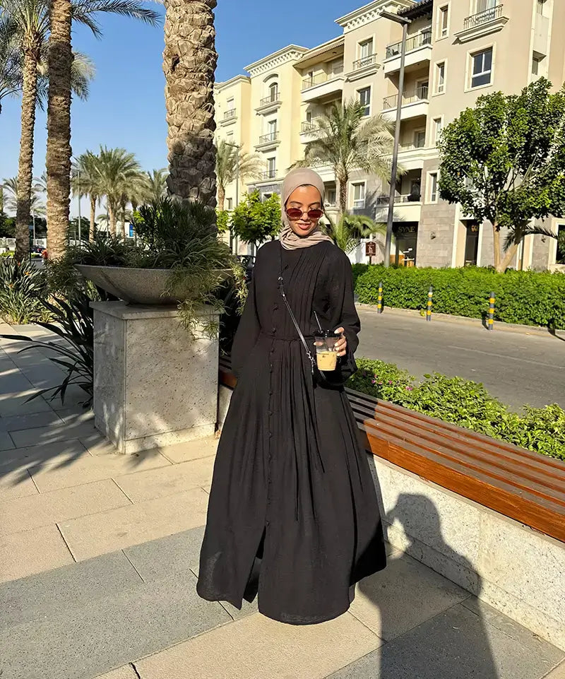 Timeless Buttoned Linen Dress