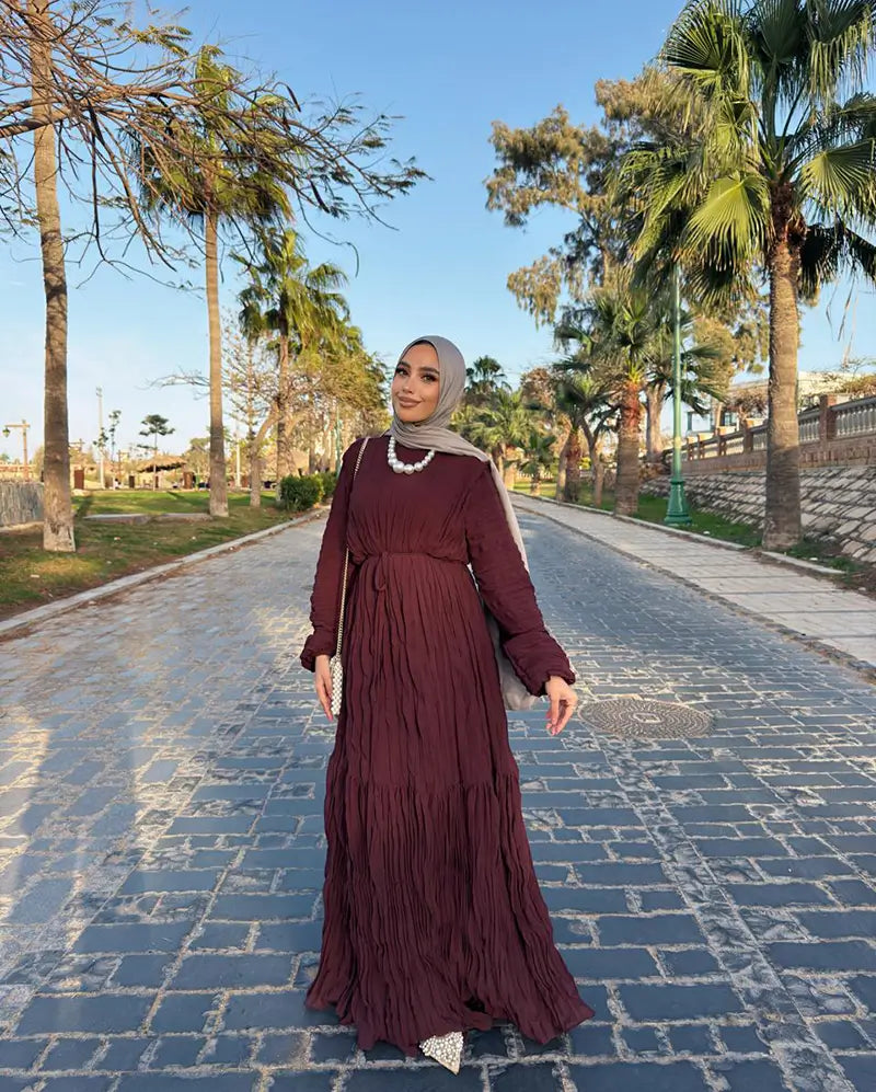 Crushed chiffon with full lining